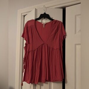 Matilda Jane Coral V-Neck Blouse